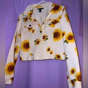 FOREVER 21 Sunflower Denim Jacket (SIZE: M)